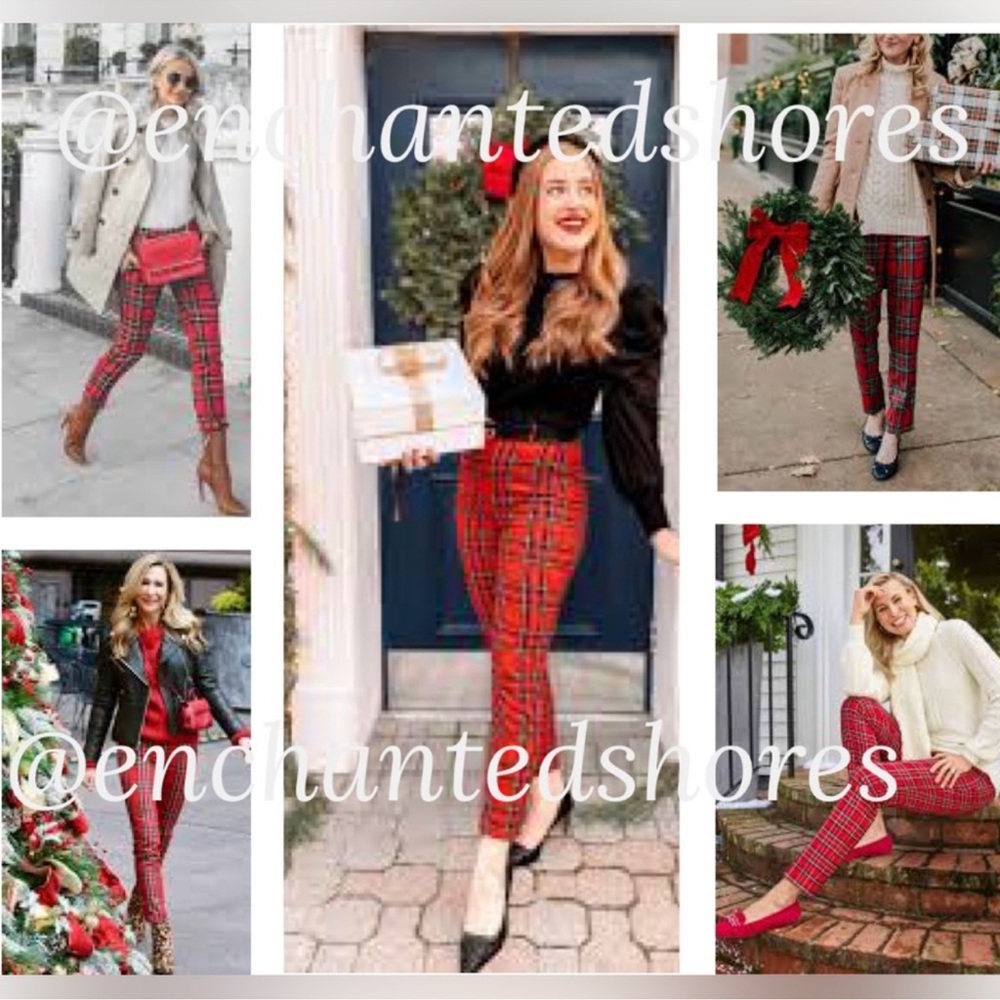 Vintage Plaid Pants Tartan Checkered Buffalo Glen Red Green Blue Black Size 10 P - Picture 12 of 15